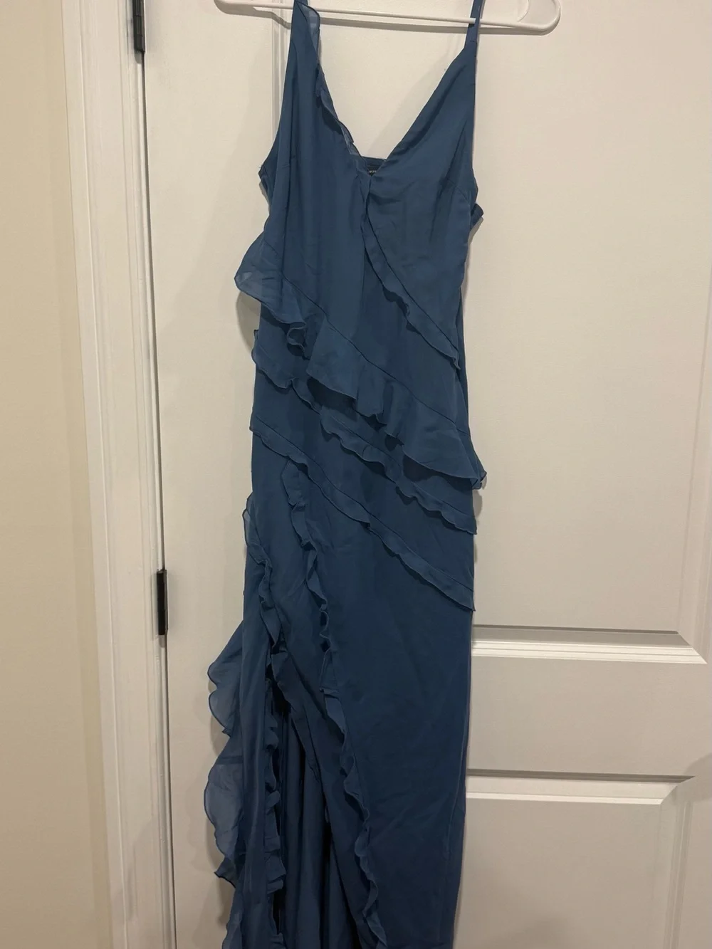 Abercrombie & Fitch Periwinkle Ruffle Maxi Dress